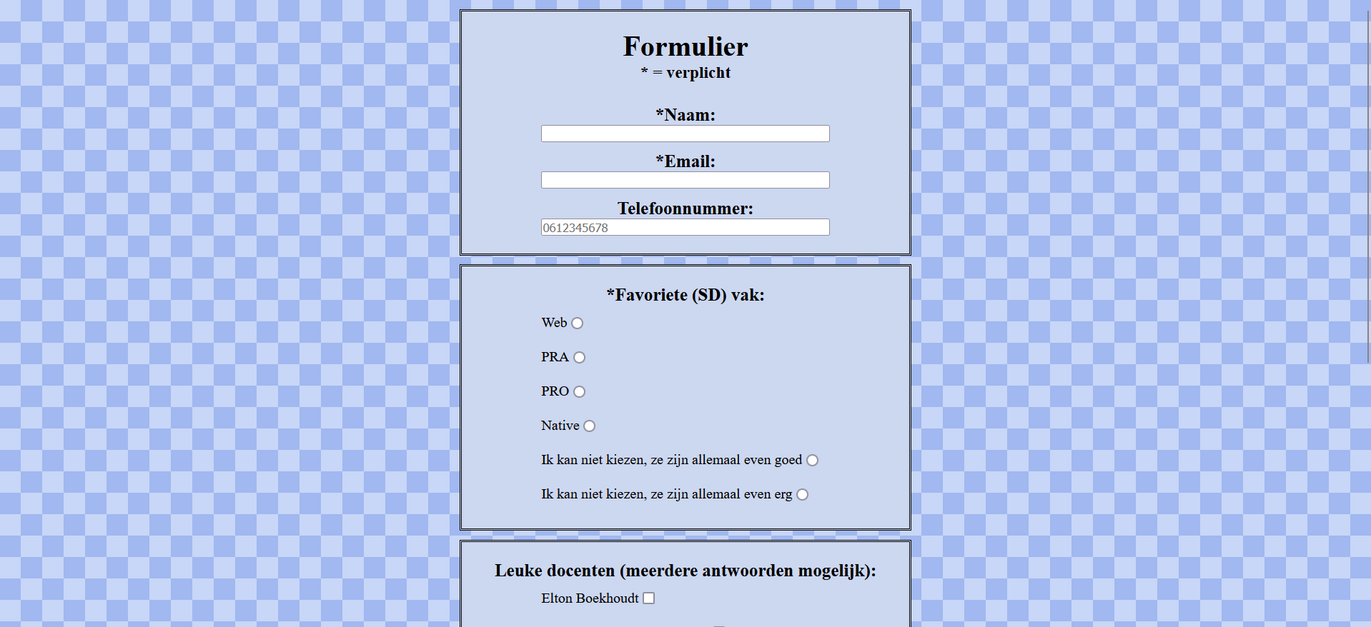 School enquete website