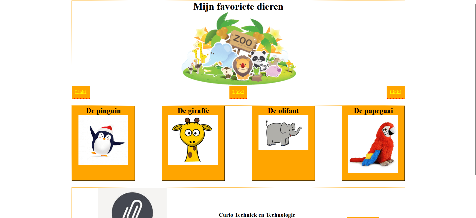 Favoriete dieren website gemaakt met Flexbox