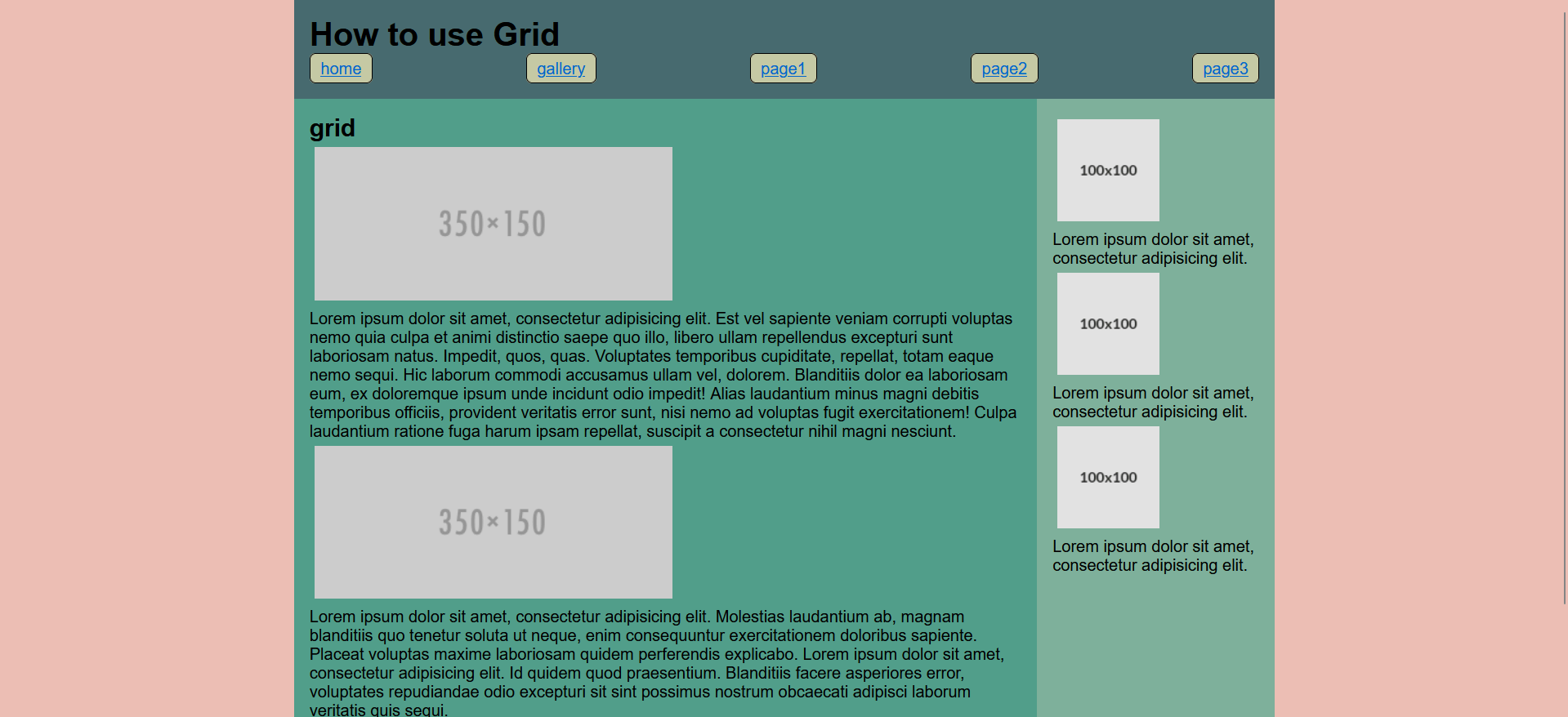 Placeholder gallery website